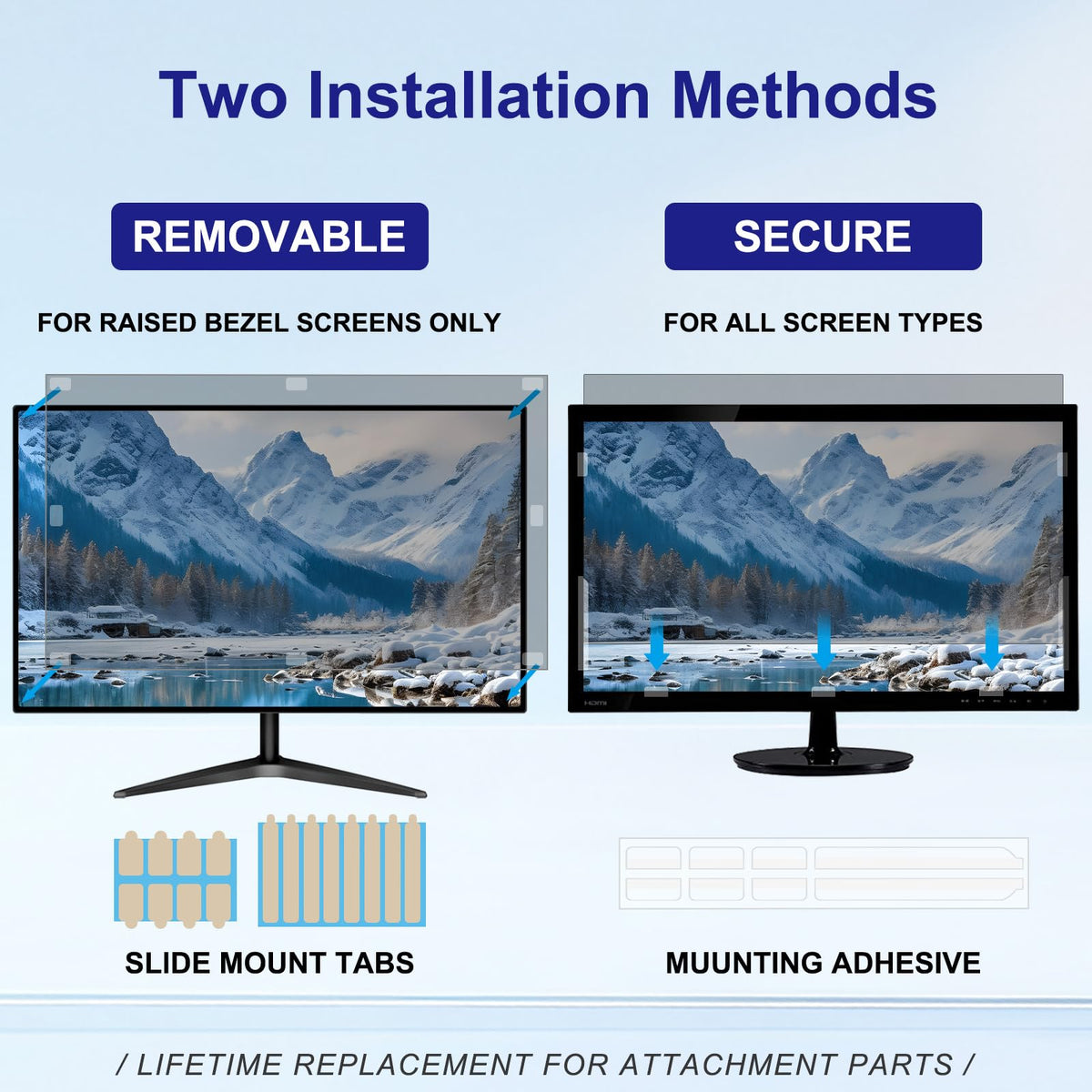 LUSA DESIGN matte panel anti-glare surface for comfortable viewing