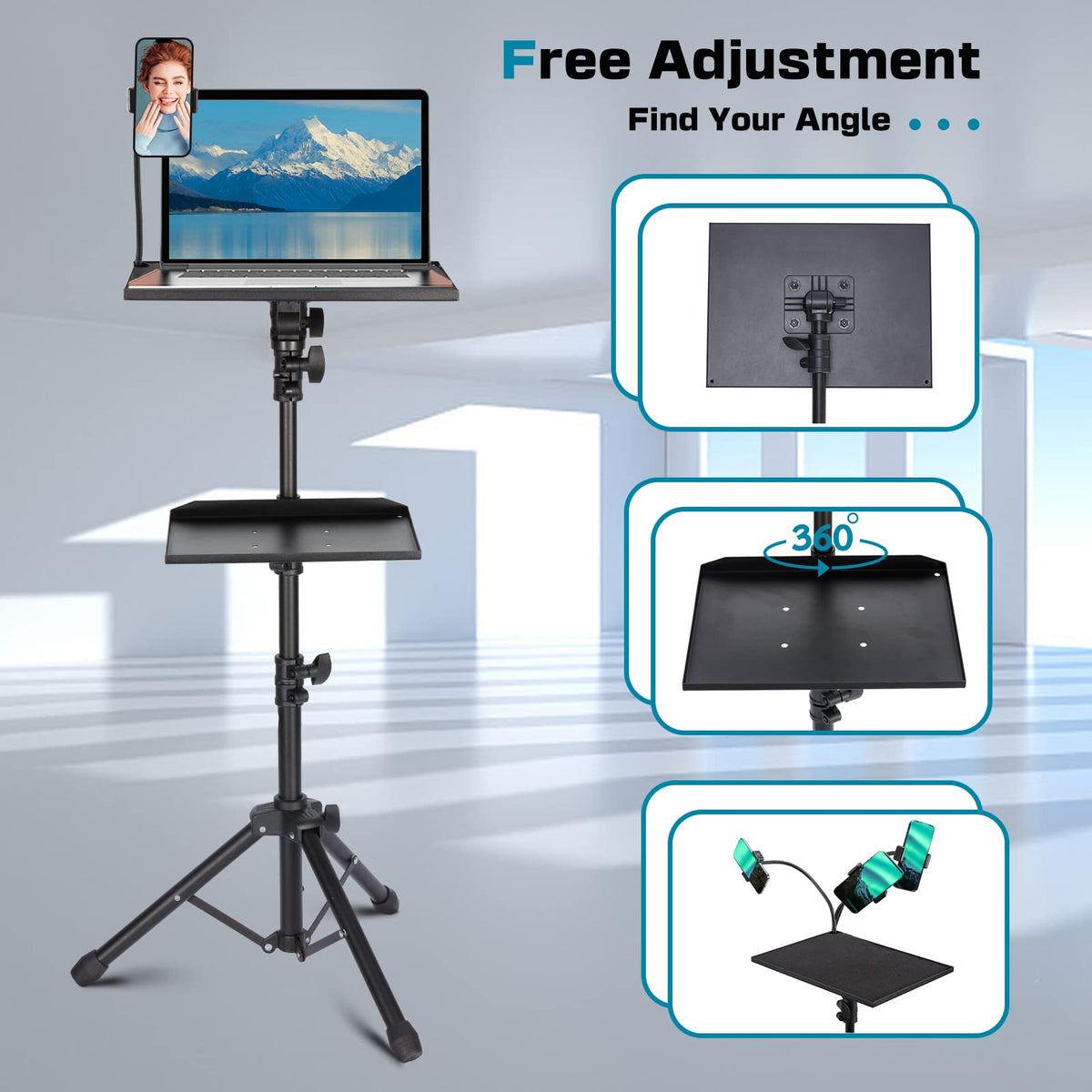 Lusweimi gooseneck phone holder adjusted offering flexible viewing angle