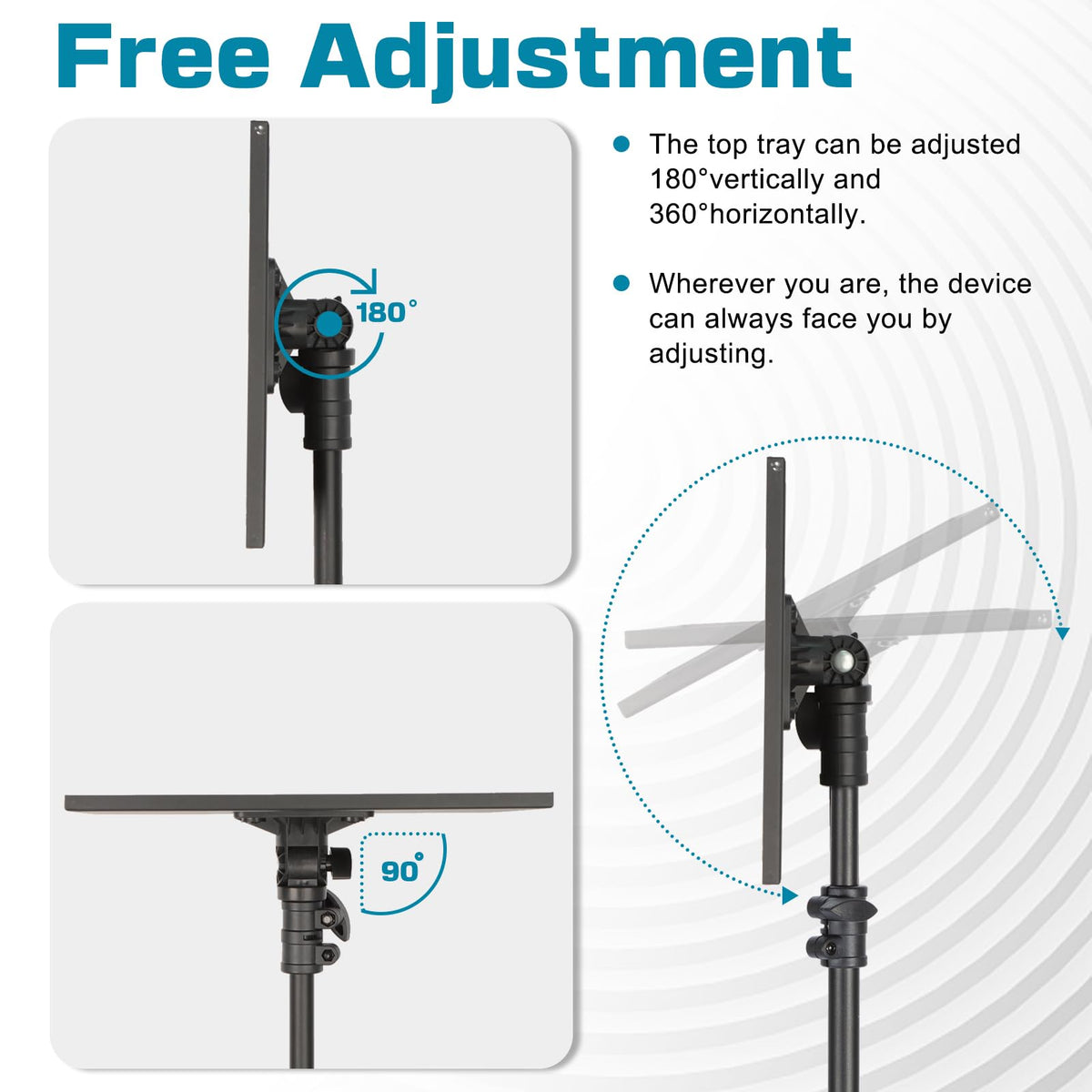 Lusweimi tripod base with rubber feet demonstrating improved stability