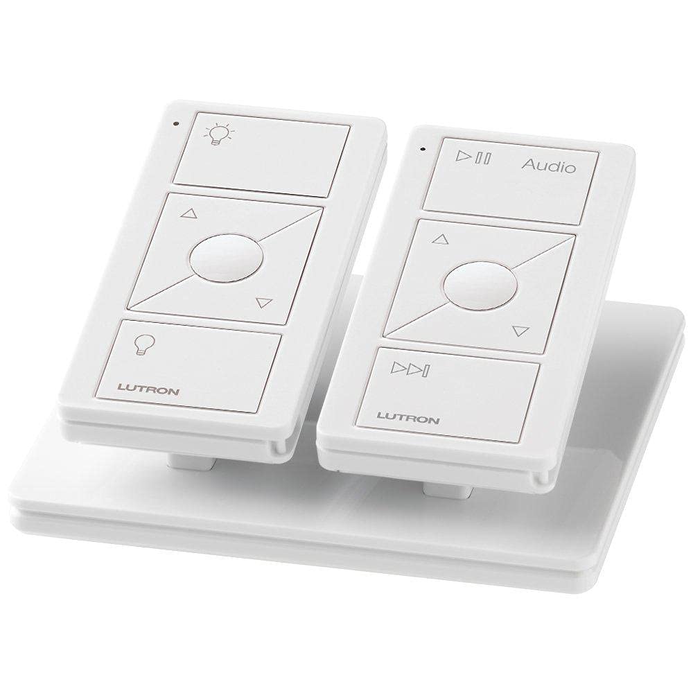 Lutron Pico on tabletop pedestal showing convenient hands-on control benefit