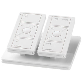 Lutron Pico on tabletop pedestal showing convenient hands-on control benefit