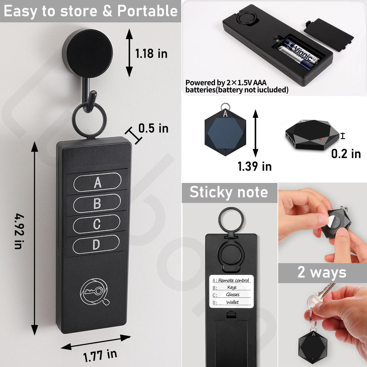 Luubom Key Finder attached to a pet collar for simple location