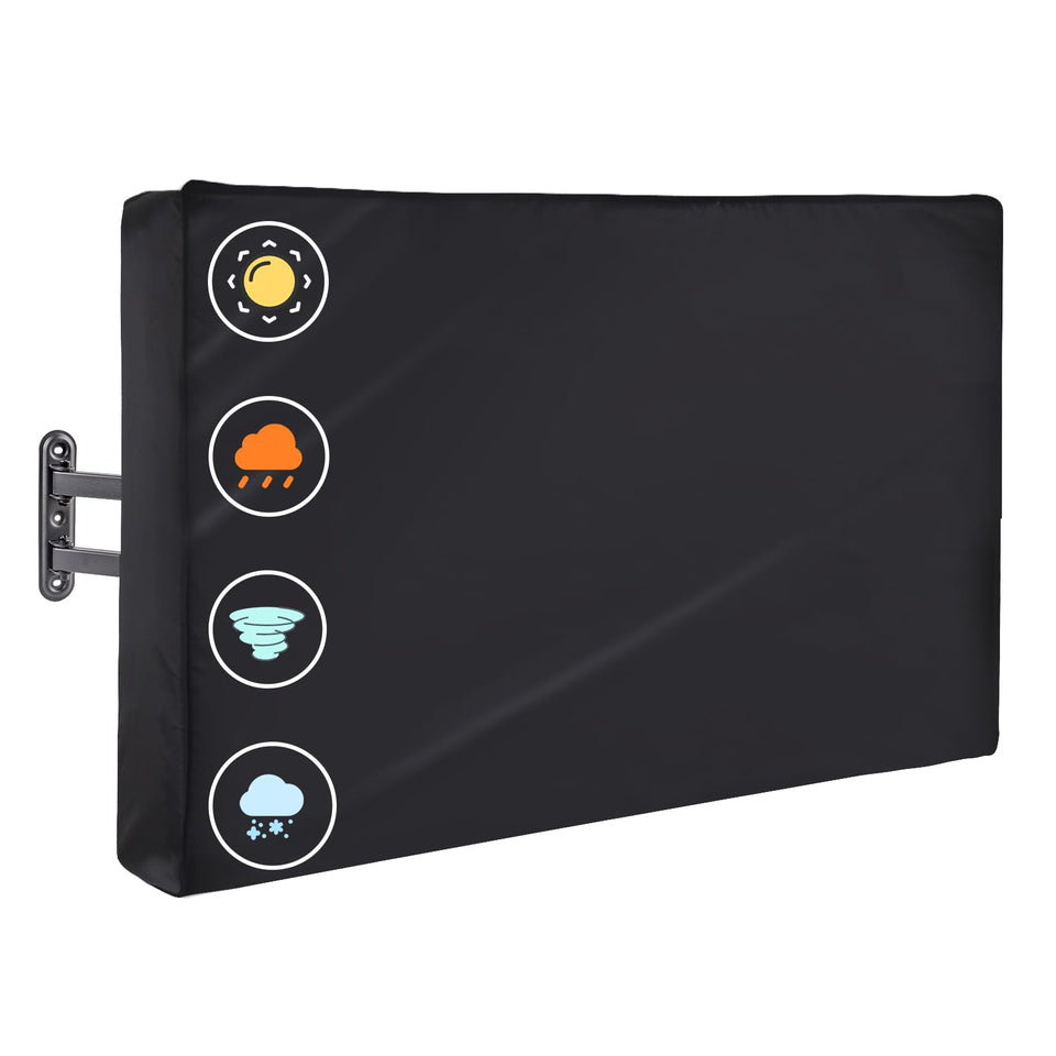 Luv4babe front view of cover on 55–58 inch TV protects from weather