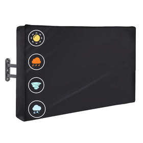 Luv4babe outdoor TV cover front view shields a 55-inch screen from rain and sun
