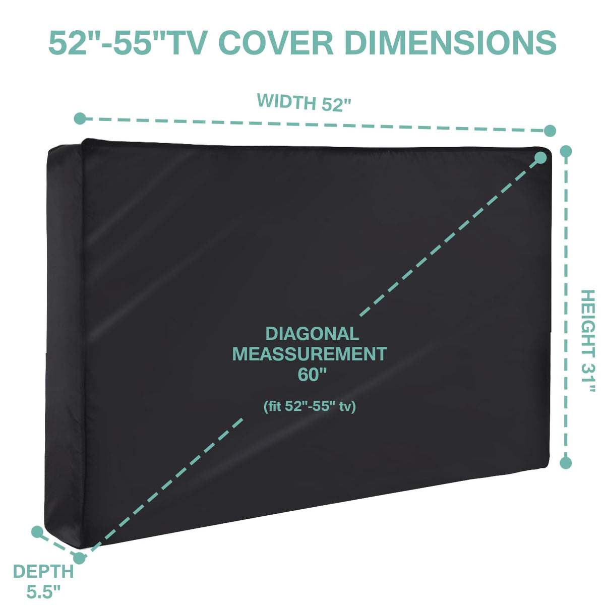 Luv4babe outdoor TV cover bottom pocket stores remote control securely