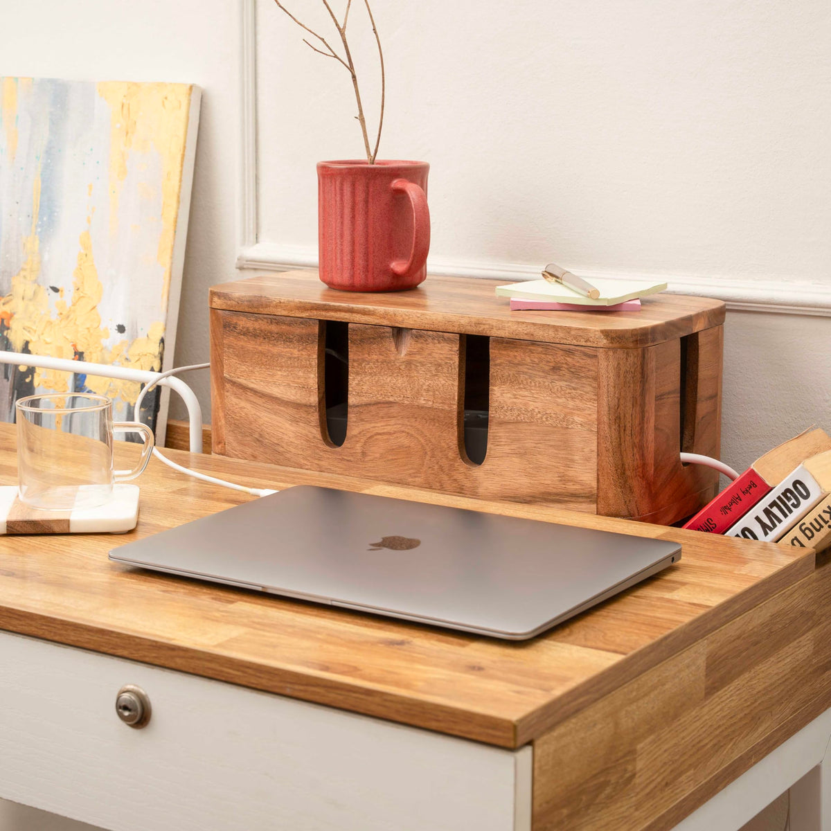 Luxe Designs in use on home office desk creating clutter-free workspace
