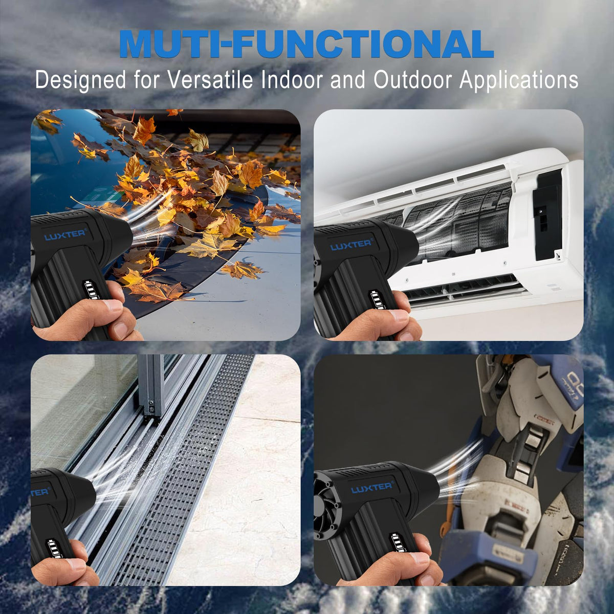 Luxter includes 9 nozzles and brushes for versatile cleaning angles.