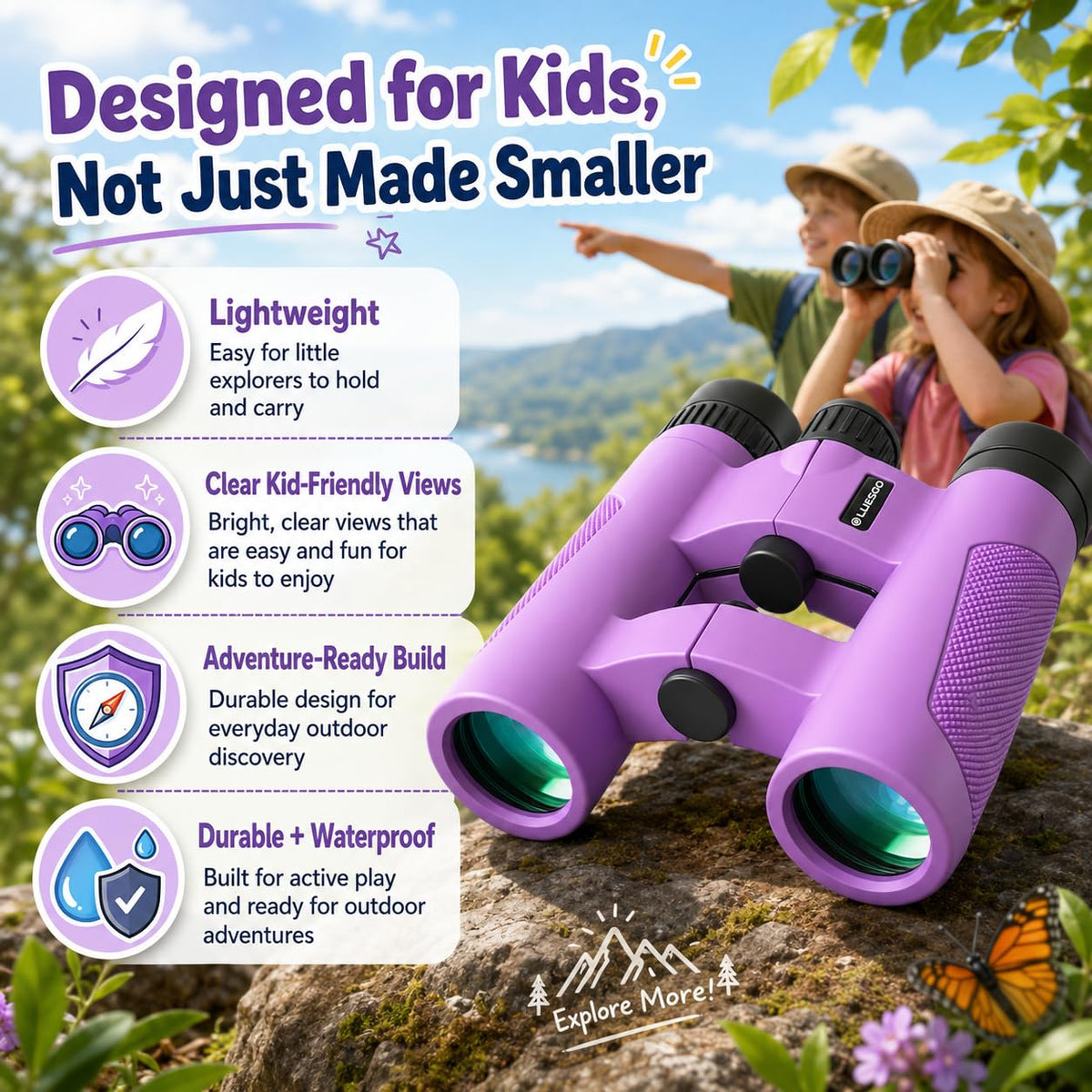 Luzsco binoculars packed in backpack ready for hiking convenience