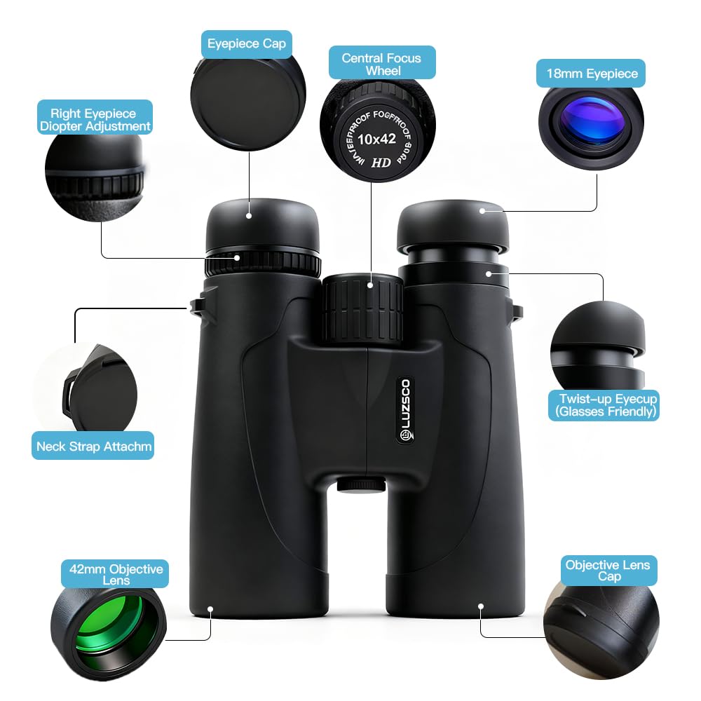 Luzsco binoculars used birdwatching to spot wildlife with improved detail