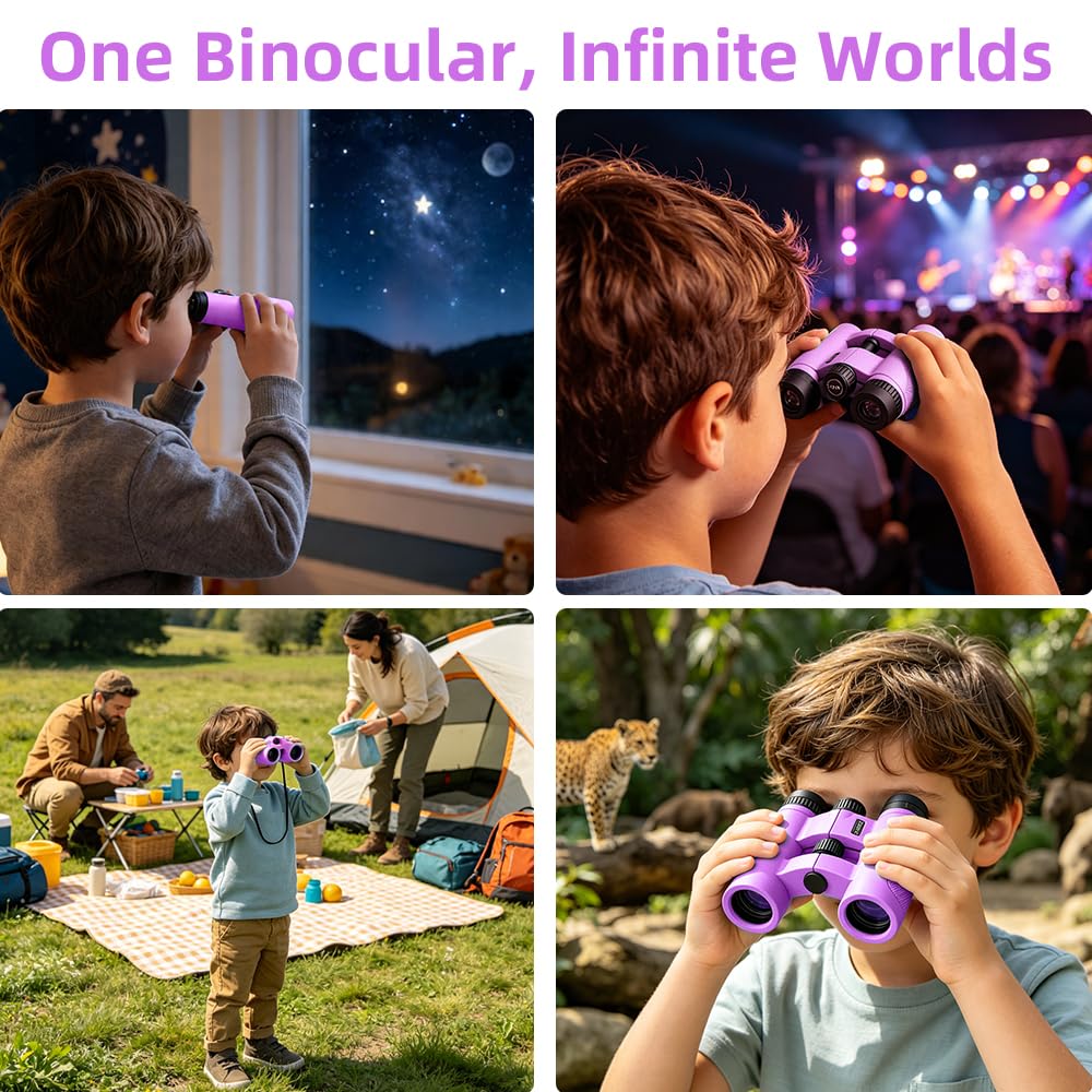 Child using Luzsco binoculars for birdwatching promoting outdoor learning