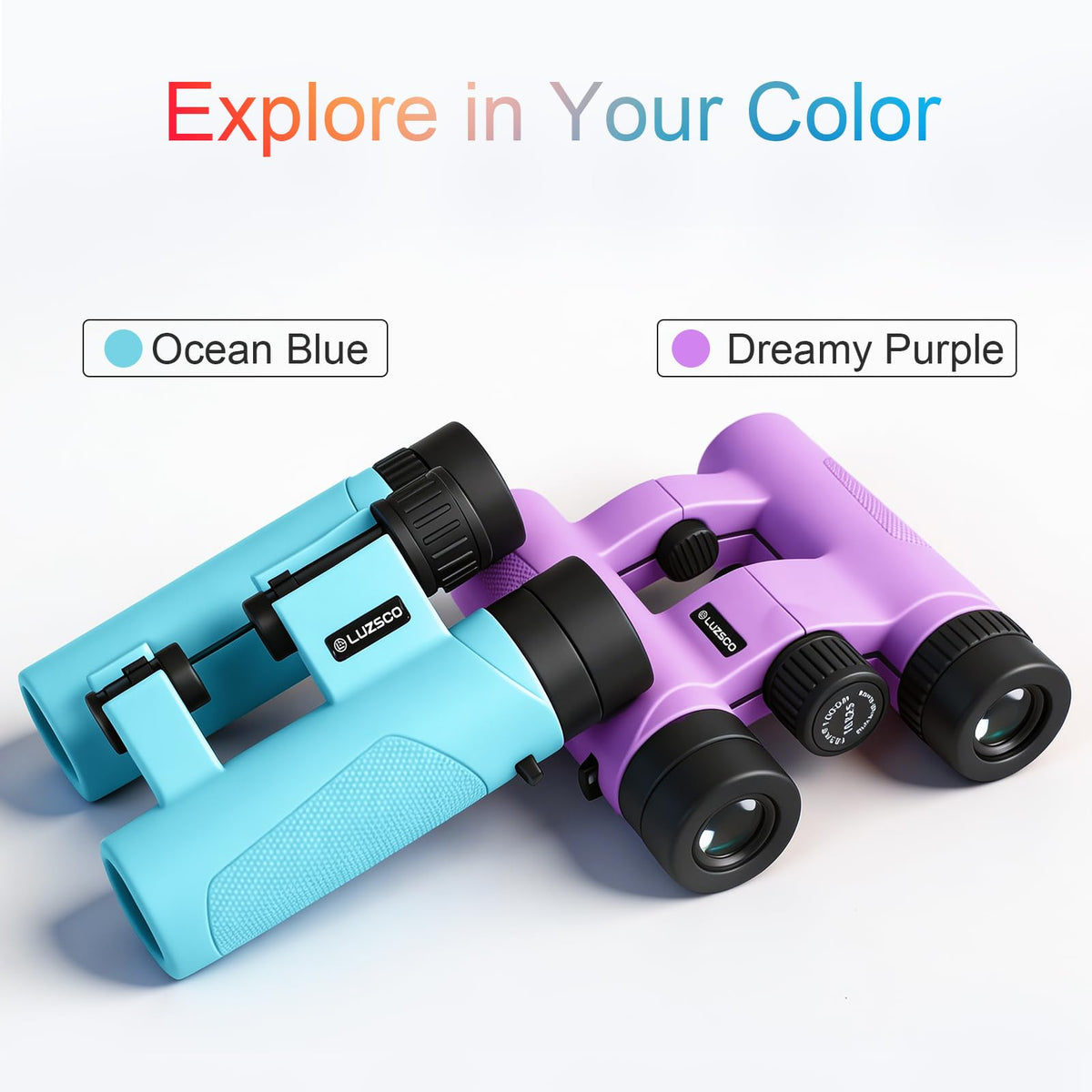 Family hiking with Luzsco binoculars encouraging nature exploration