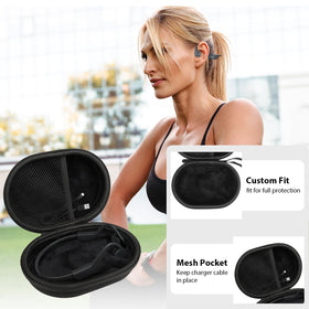 LVKAYCE case with handle strap for easy carrying during travel with Shokz headsets.