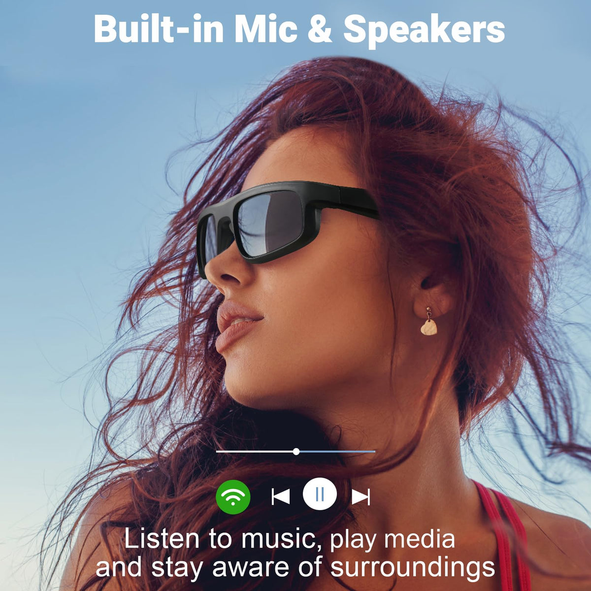 LVTEL Smart Glasses integrated speakers for discreet audio on the go