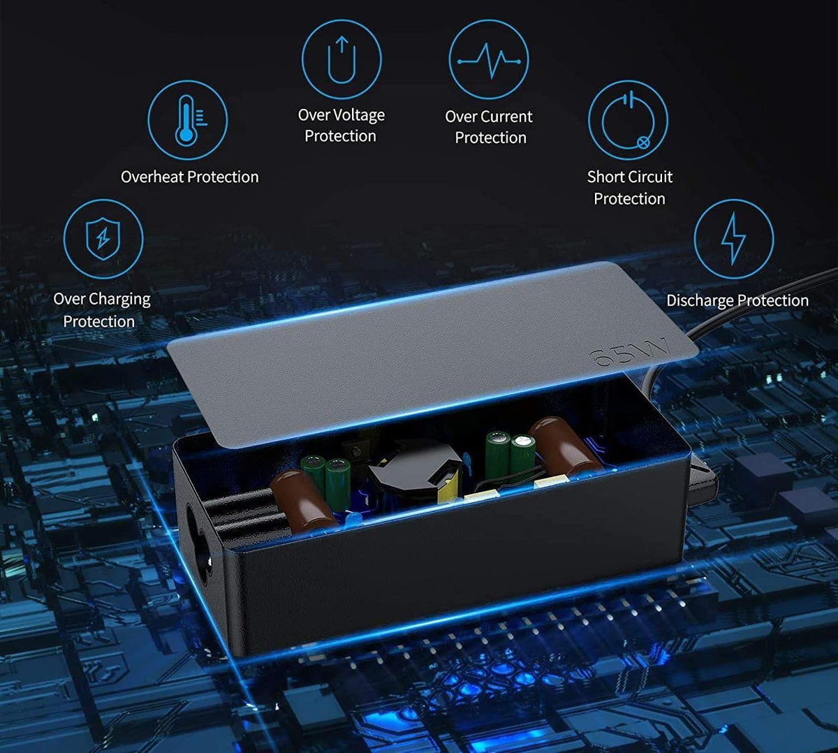 LVYATUO 65W USB-C charger compact design for easy desk setup
