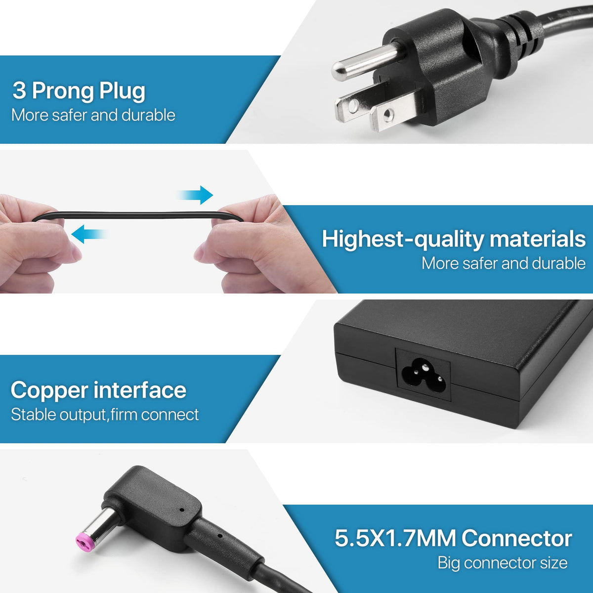 LVYATUO charger with included power cord ready out of the box for quick setup