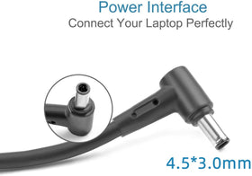 LVYATUO barrel connector close-up for MSI laptops, clear fit verification benefit