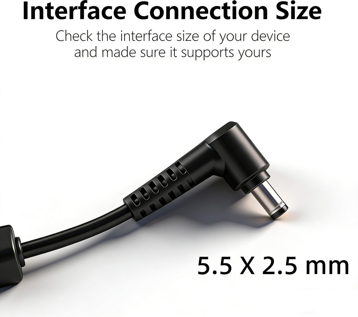LVYATUO close-up of DC connector demonstrating secure fit and stable charging