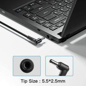 LVYATUO power cord paired with adapter highlighting travel-ready convenience