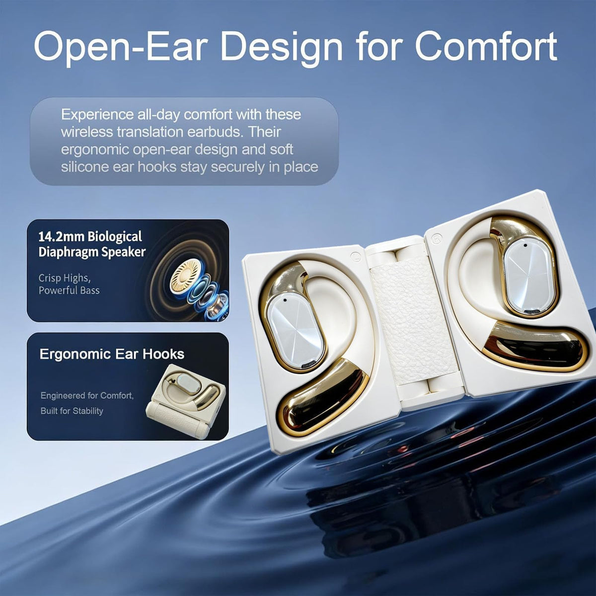 LVYEZHI ultra-light 8g-per-ear construction for comfort all day.