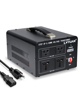 LVYUAN 3000W transformer front view with dual outlets for versatile use