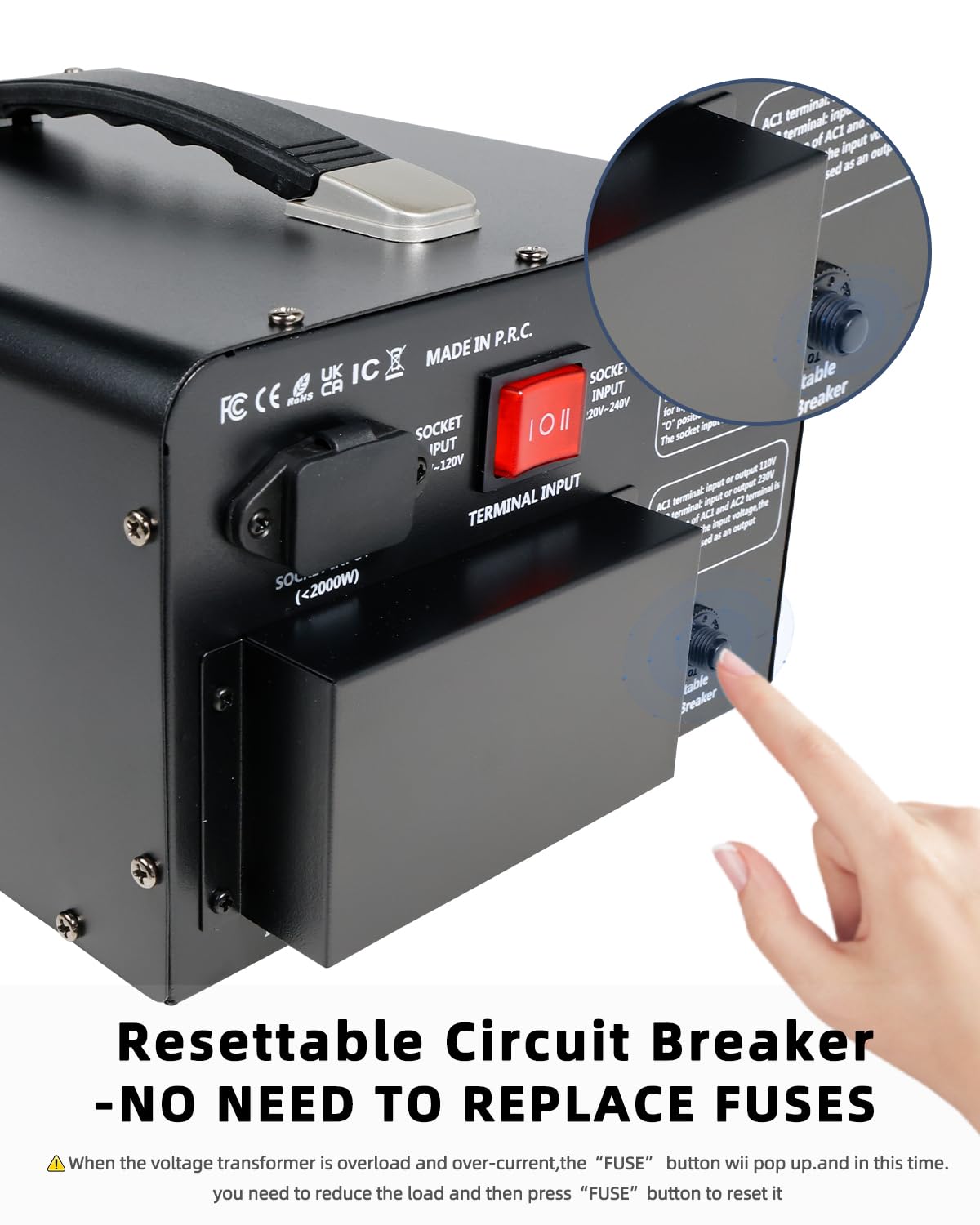 LVYUAN 5000W intelligent cooling fan activates when temps rise for quiet operation.