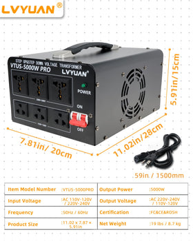 LVYUAN 5000W resettable fuse and protection ensure safe operation.