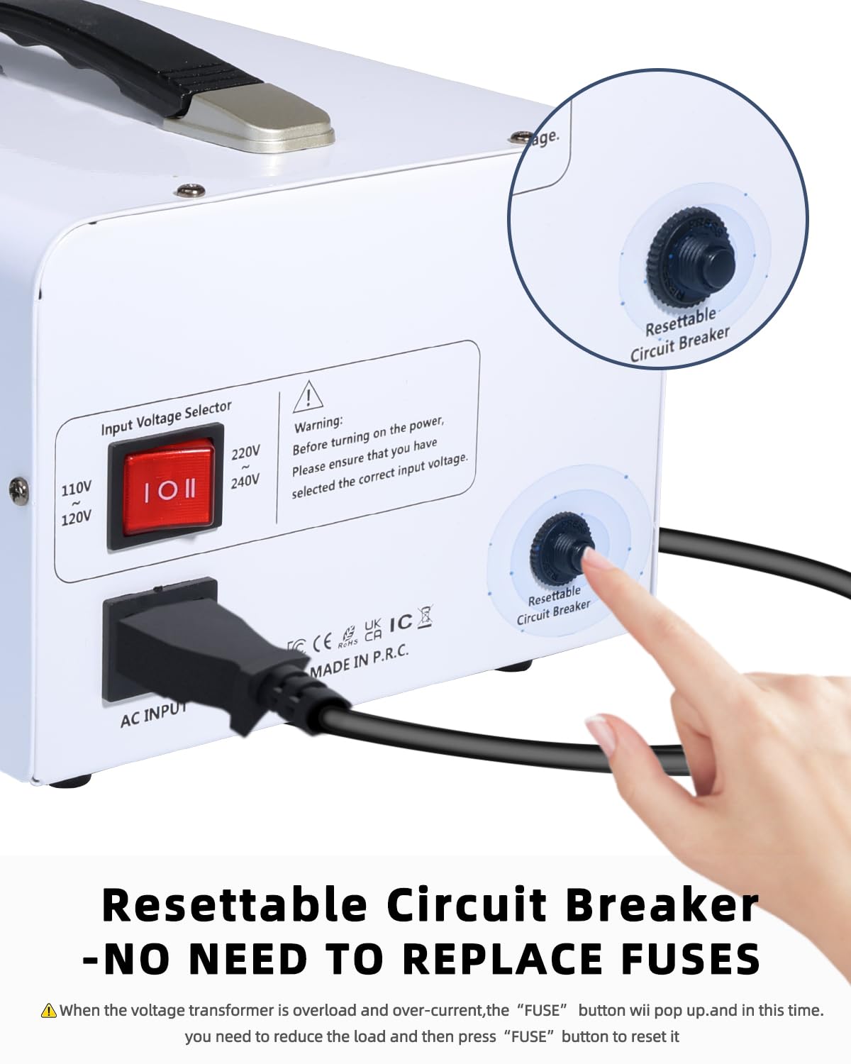 LVYUAN 5000W transformer detachable cord for regional plug flexibility