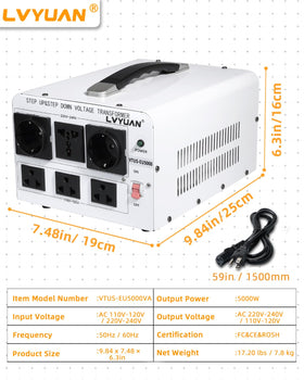 LVYUAN 5000W transformer USA 110V output for compatible devices