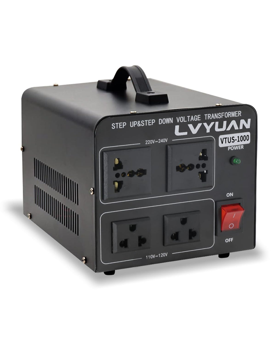 LVYUAN volt transformer front view highlights compact metal housing for steady power conversion