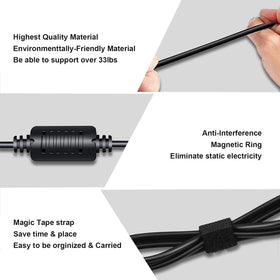 Lwuqen adapter next to a ruler showing compact footprint for easy transport and storage