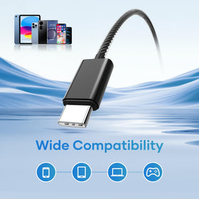 LWZCAM USB-C Earbuds lifestyle image, compatible with multiple devices