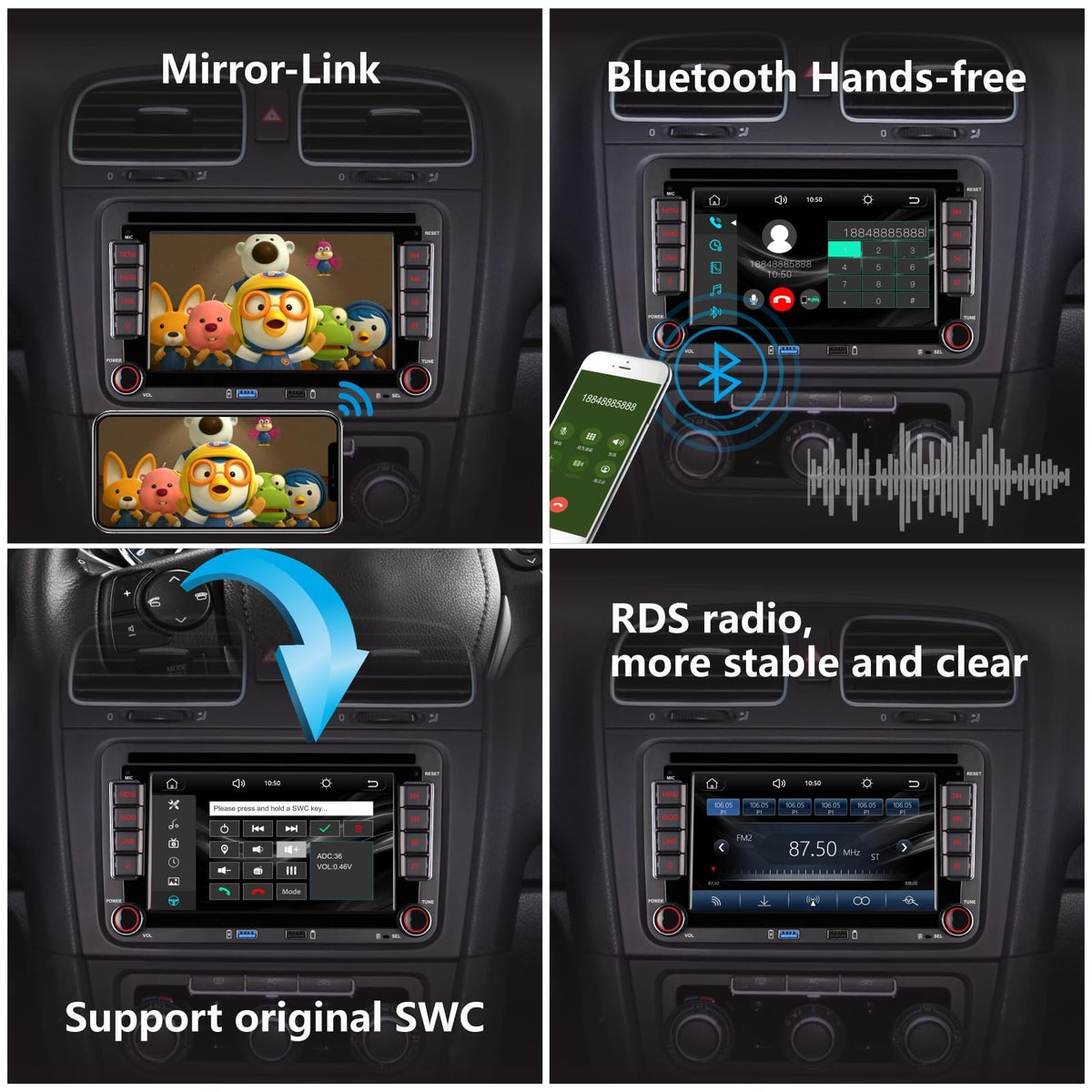LXKLSZ Bluetooth hands-free calling for clear in-car conversations.