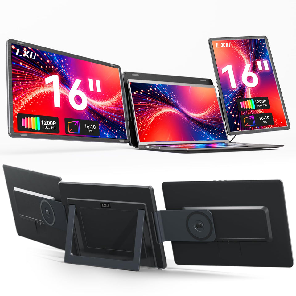 LXU Laptop Screen Extender in 16inch view boosts focus for on‑the‑go work.