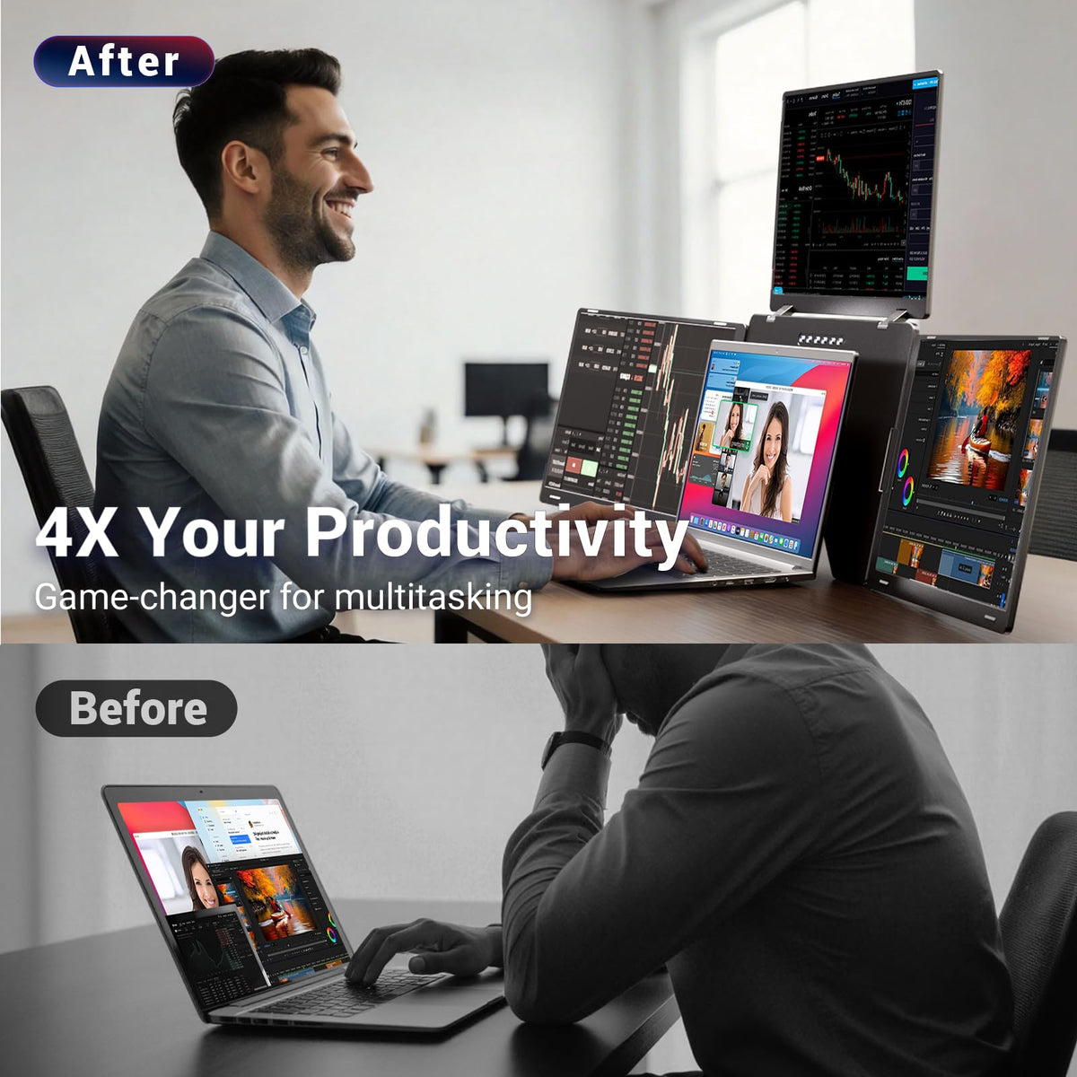 LXU portable 14-inch 1200p display for on-the-go productivity.
