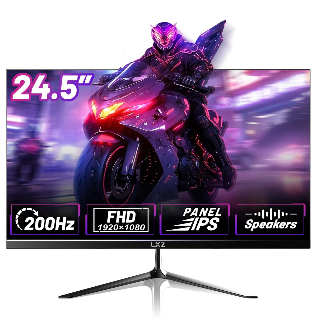 LXZ 24.5-inch gaming monitor with FHD IPS display for sharp visuals.