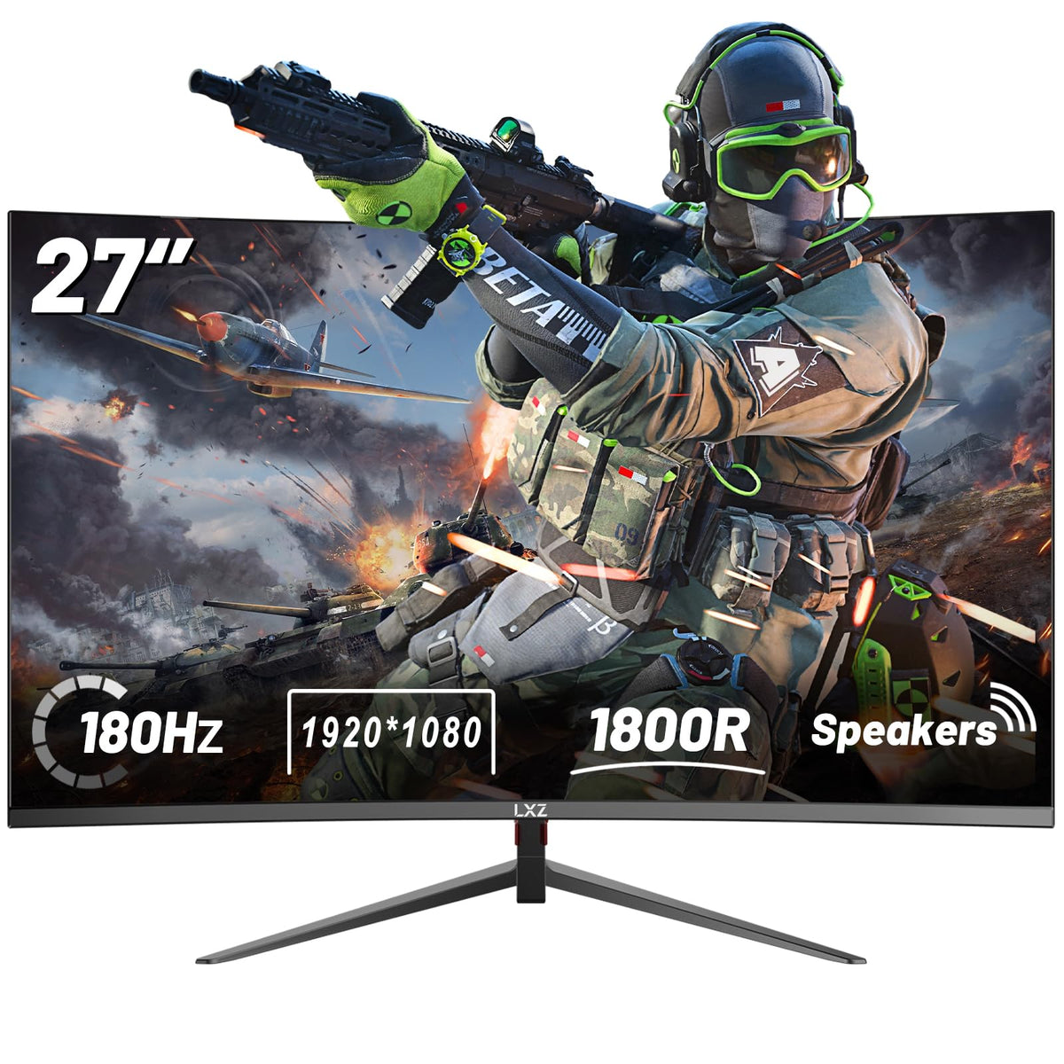 LXZ curved 27-inch monitor with 1800R arc for immersive gaming and content viewing
