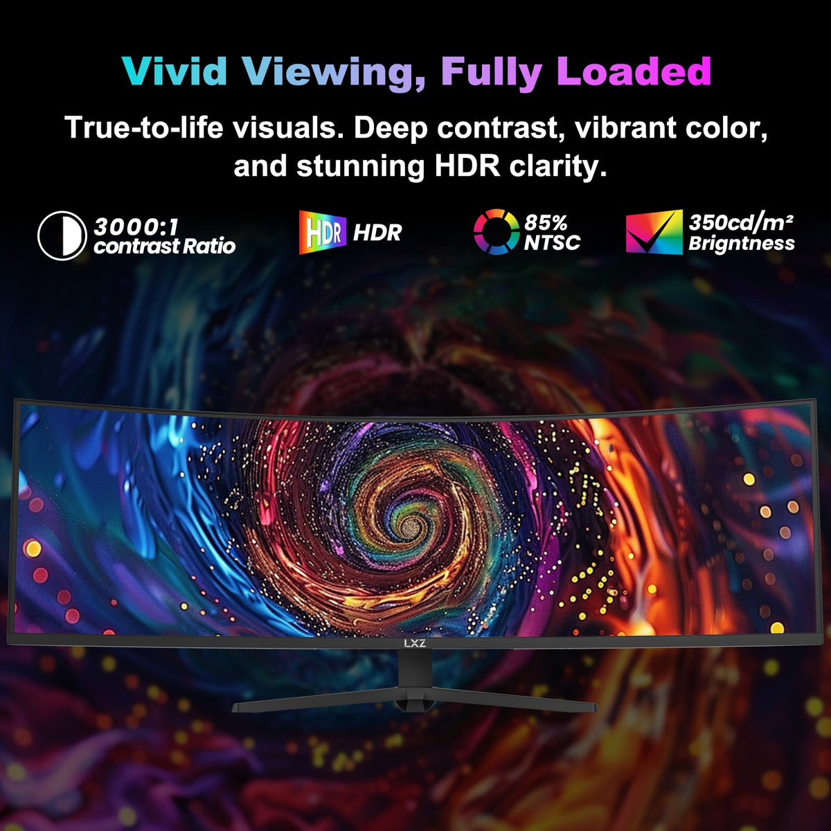 LXZ FreeSync Premium minimizes tearing for fluid action.
