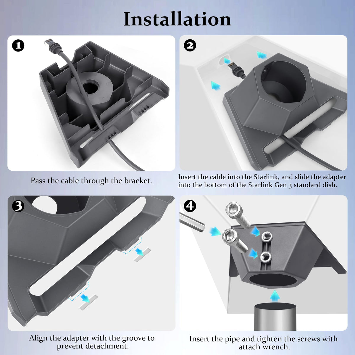 LYANSO easy installation guide lets you attach and tighten in minutes.
