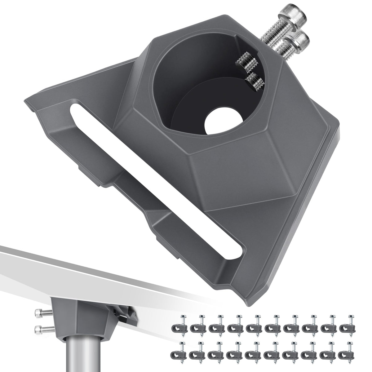 LYANSO pipe adapter for Starlink Gen3 assembly provides secure outdoor mounting on 1.25–2.5 inch poles.