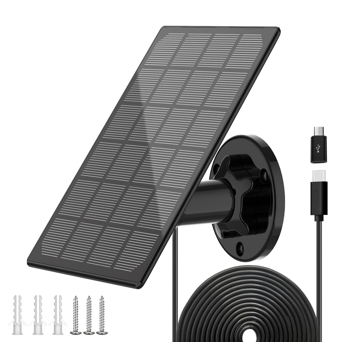 Lybuorze solar panel mounted on an outdoor camera catching sunlight.