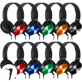 LYDTICK front packaging shows ten multicolor headsets and value bundle