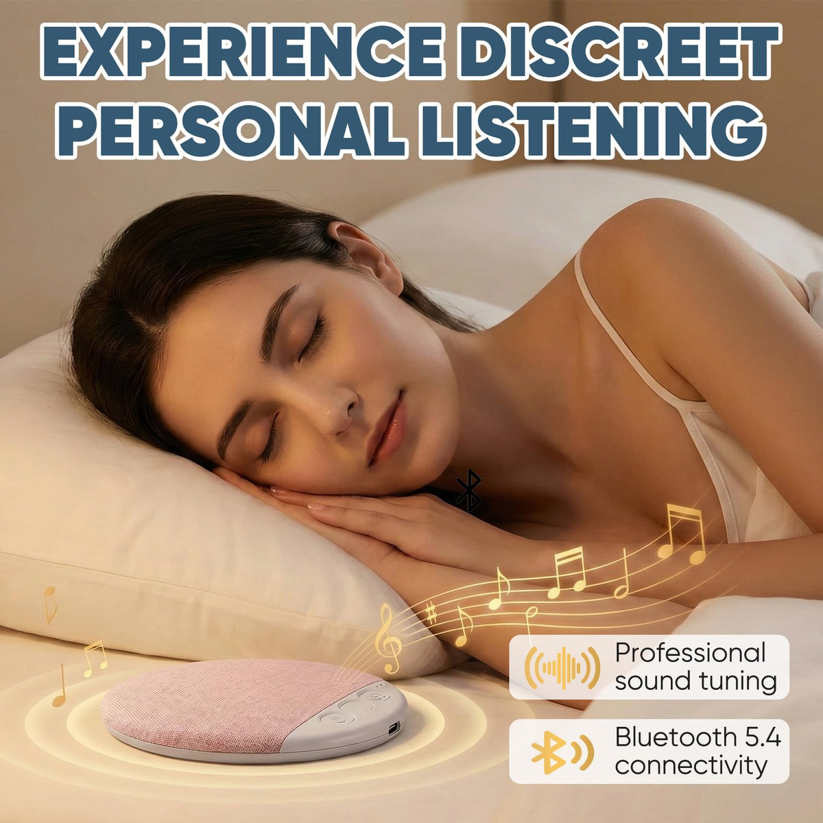 Lyercw Type-C rechargeable sleep speaker for long listening sessions.