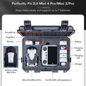 Lykus case open interior organization with drone, controller, and accessories neatly placed