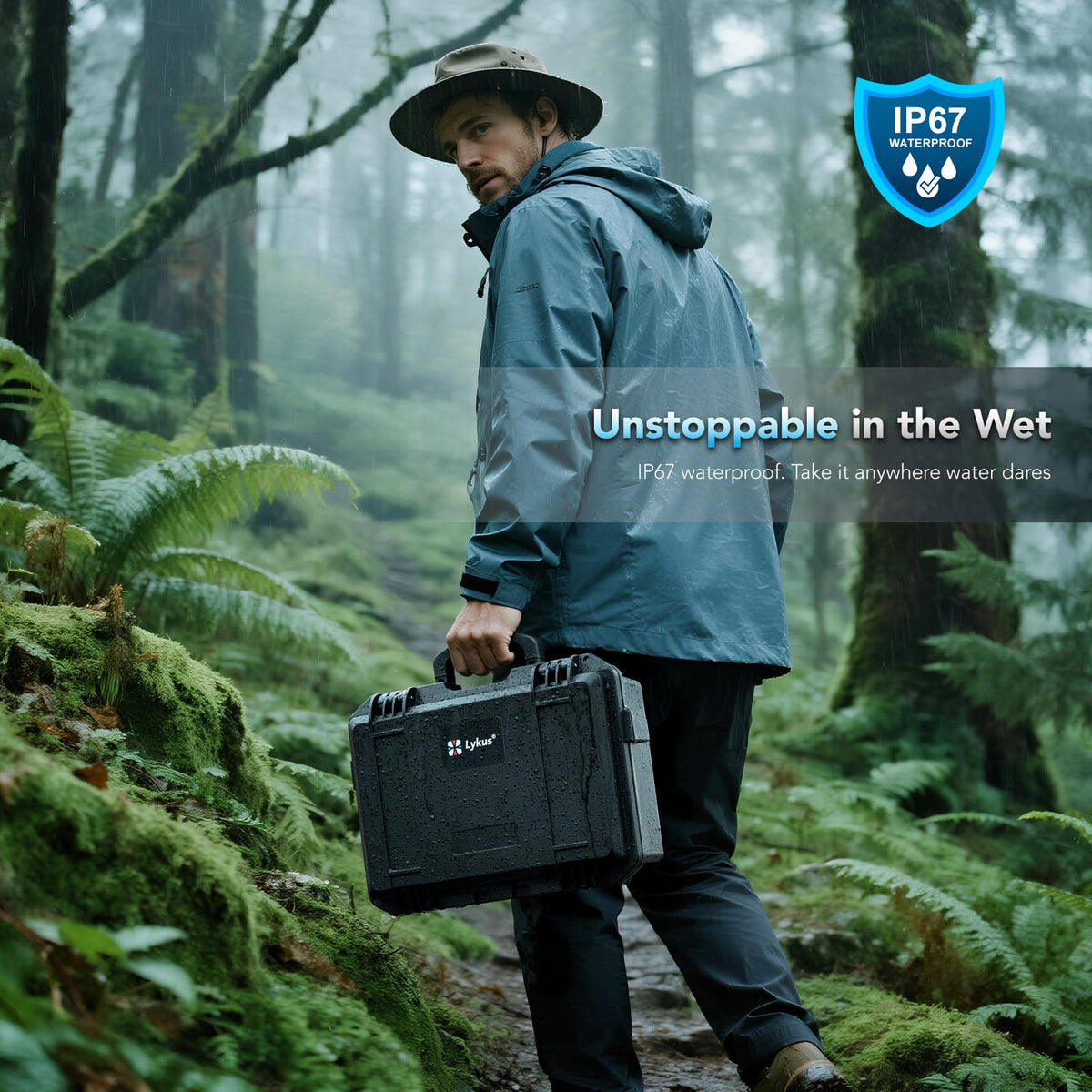 Lykus Titan MM510 inside travel backpack in field-ready lifestyle showing portability