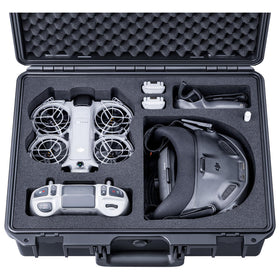 Lykus Titan N210 exterior case protecting DJI Neo 2 Motion gear during travel.