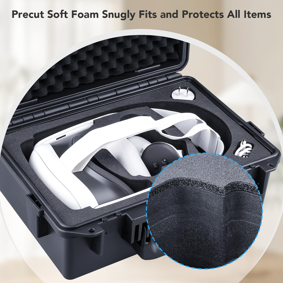 Lykus Titan OQ200 with Quest headset inside illustrating scale and fit