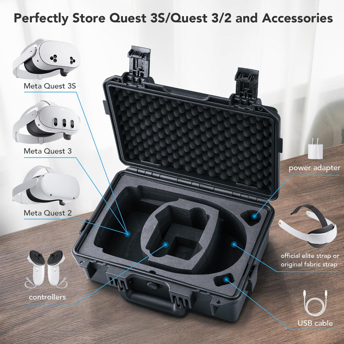 Lykus Titan OQ200 open interior holding headset and accessories safely
