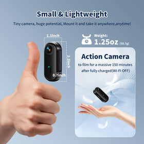 Lyranth wearable cam attached via magnet pendant with safety cord for quick access.