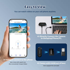 Lyranth 4K camera supports WiFi sharing and 128GB storage for easy transfer.