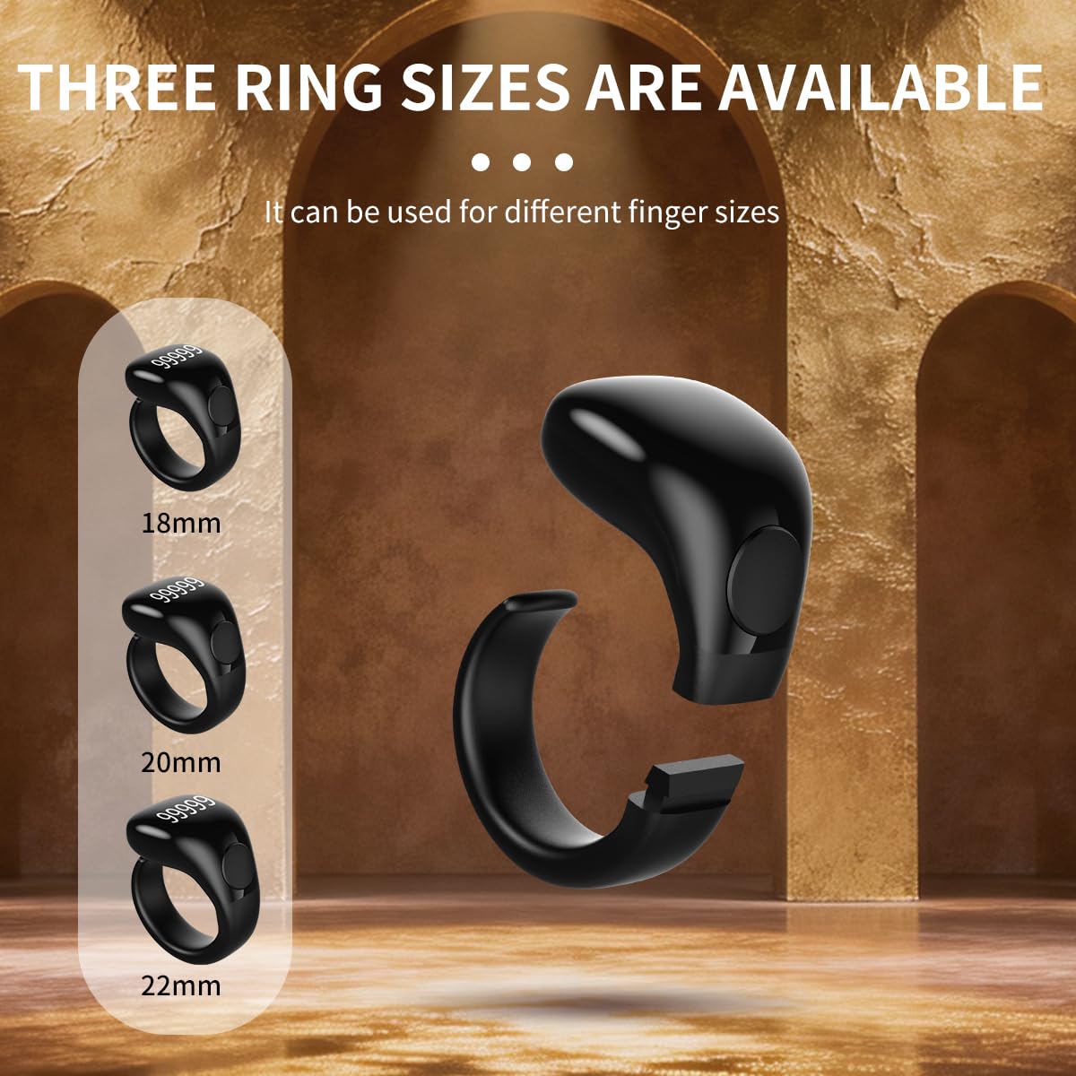 LYZHQHT Tasbih Ring app syncs with your phone for seamless counting and reminders.